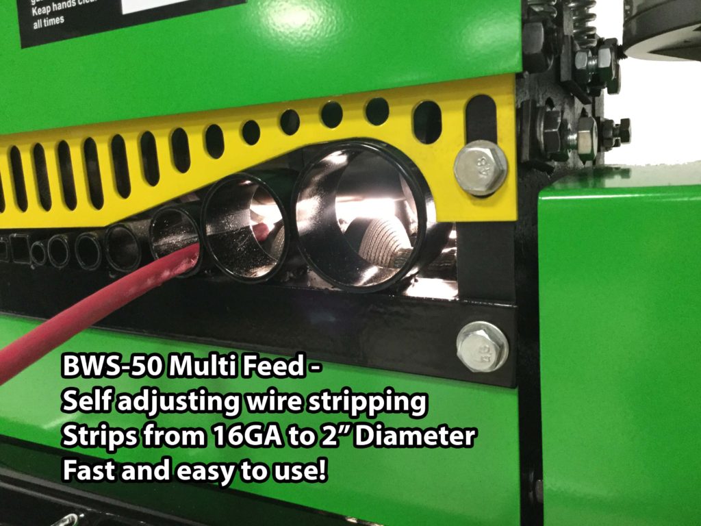 single blade wire stripper vs multi feed wire stripping machines BWS-50 MF