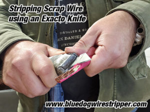 Stripping Scrap wire with Utility Knife