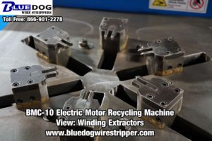 Electric motor recycling machine - Winding Extractor - Fork view